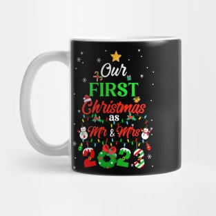 Our First Christmas As Mr And Mrs 2023 Couple Wife Husband Mug